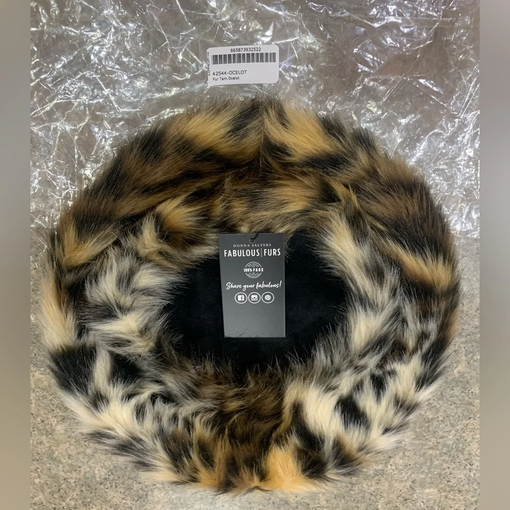 Donna Salyers Fabulous Furs Animal Print Faux Leopard Beret Hat - BRAND NEW! - Picture 5 of 6